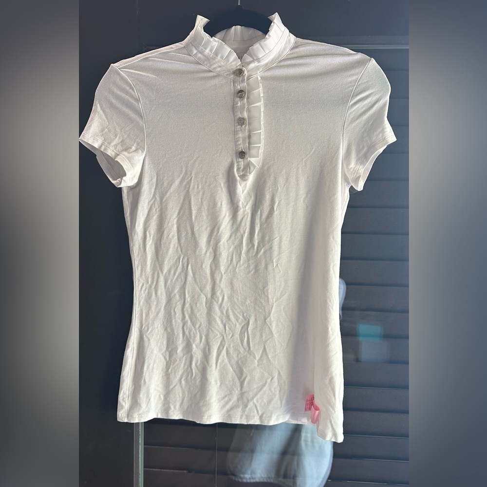 Ted Baker size 1 ruffle collar white shirt